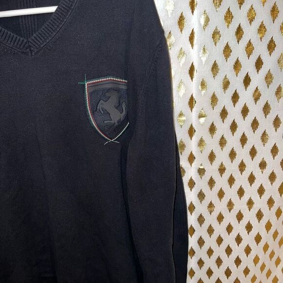 Ferrari x Puma Mens Scuderia Ferrari Sweater Long Sleeve Pullover v neck size XL - Picture 3 of 5